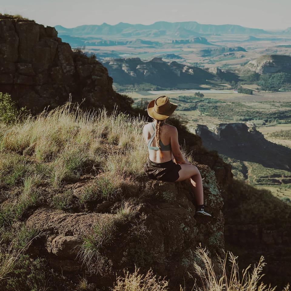 Hiker above the Clarens valley